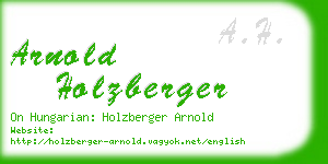 arnold holzberger business card